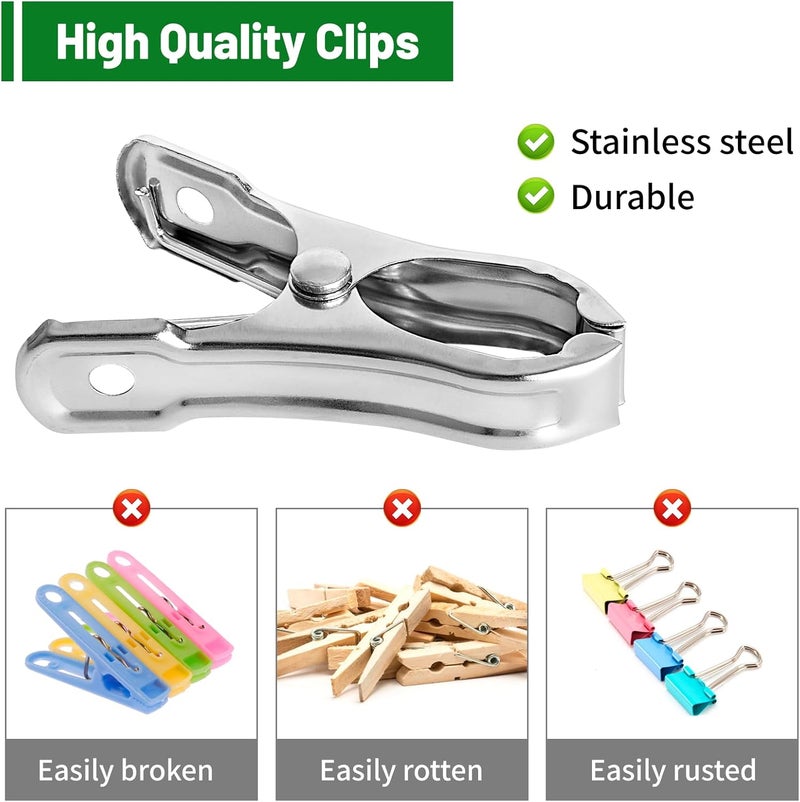 CLSR2U Greenhouse Clips, Stainless Steel Garden Clips, Plant Clips for Outdoors Hanging Heavy Duty Forest Cloth Blankets Netting Freeze Protection Outside Accessories Garden Hoops (40 PCS) - Image 3